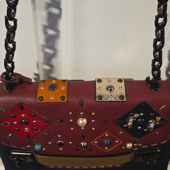 🌟👜 Coach 1941 Swagger Patchwork Prairie Rivets. Chain Crossbody Strap. - Picture 4 of 16